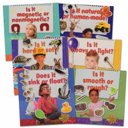 4 - 7 years. These engaging titles will help young children learn to identify, compare, and consider all of the factors when deciding what their answer will be. Child-centered text and vibrant images combine to clearly explain the properties and uses of items in our world. Set of 6 paperback books.