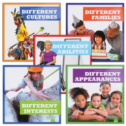 3 years & up. What makes a person different is one of the things that makes him or her special. Vibrant, full-color photos support beginning readers and make reading informational text easy and fun. Each book includes an activity, picture glossary, and index. Set of 5 paperback books.