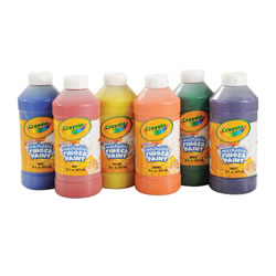 Image of Crayola® Washable Bright Color Non-Toxic Finger Paint - Set of 6
