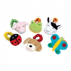 Image of Infant Colorful Wrist Rattles - Set of 6