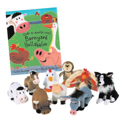 Barnyard Book & Puppet Set