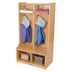 Solid Ash 2 Section Coat Locker