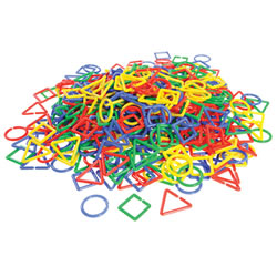 Image of Colorful Multi-Shape Links with Jar - 500 Pieces
