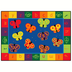 123 ABC Butterfly Fun Rug - 8' x 12' Rectangle