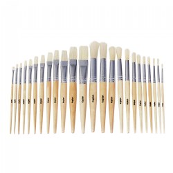 Image of Rounded and Flat Tipped Brush Assortment - Set of 24