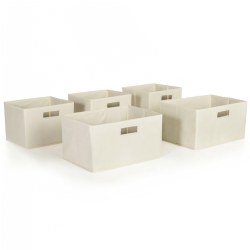 Image of Folding Storage Fabric Baskets - Set of 5