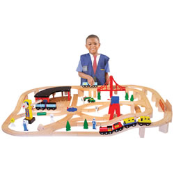 Image of Deluxe Wooden Railway Set