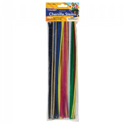 Image of Regular Chenille Stems 4mm x 12" - Assorted Colors - 100 Pieces