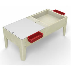 18"H Double Mite Sand and Water Table with 2 Mega Trays