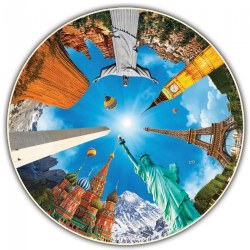 Image of Round Table Puzzle - Landmarks - 500 Pieces