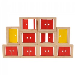 Image of Wooden Doors and Windows - 10 Piece Set