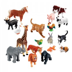 Image of Jumbo Animals Set of 18 - Farm, Jungle, & Pets