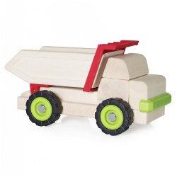 3 years & up. Building upon the multi-faceted early childhood development benefits of unit block play, this sturdy wooden truck is designed to overlay a lesson on how a simple machine works. This large wooden dump truck uses levers to move the flatbed for loading and unloading. Use Unit Blocks (sold separately) along with this Block Science Big Truck to teach simple machine and STEM concepts while encouraging construction, deconstruction, teamwork, social interaction and self-expression. Measures 14.75"H x 5.5"D x 8.75"L.