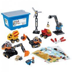 3 - 6 years. Transform your children into expert builders! With the Tech Machines set in your classroom, you'll help children develop their fine motor and problem-solving skills while simultaneously unleashing their creativity as they construct classic machines. Storage box included. 95 pieces.