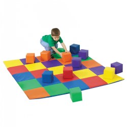 Image of Patchwork Mat and Blocks Set - Primary Colors