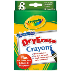 Image of Crayola® Washable 8-Count Dry Erase Crayons