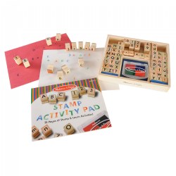 Image of Wooden ABC 123 Stamp Set