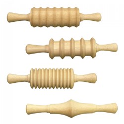 Image of Wooden Clay or Dough Rolling Pins - Set of 4