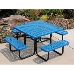 Square Portable Table Perforated