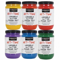 Image of Non-Toxic Washable Glitter Finger Paint for Art Projects