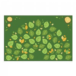 Image of Falling Leaves Carpets - Green - Rectangle