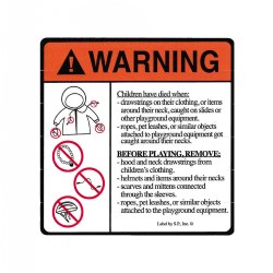 Image of Stangulation Warning Label