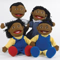 African American Family Puppet Set