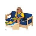 Alternate Image #2 of Wooden Frame Cushion Children's Couch - Blue