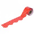 Rolled Scalloped Border - Red and White Polka Dot
