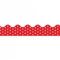 Alternate Image #2 of Rolled Scalloped Border - Red and White Polka Dot