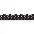 Alternate Image #2 of Rolled Scalloped Border - Black and White Polka Dot