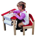 Art Table & Chair - Natural/Red