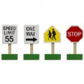 Thumbnail Image #3 of Jumbo Roadway Activity Rug & Wooden Traffic Signs