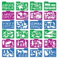 Alternate Image #3 of Stencil Mill Set - ABCs, 123s, Animals, People & Emotions