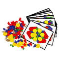 Plastic Pattern Blocks & Activity Cards Set