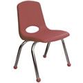 12" Stackable Chair with Chrome Legs - Brick