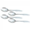 Polished Stainless Steel Slotted Spoons - Set of 4