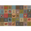 Soft Alphabet Carpet - Natural Colors - 8' x 12' Rectangle