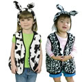 Cow & Snow Leopard Reversible Vest