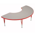Adjustable Half Moon Toddler Table - Red (36x72)