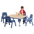K System&reg; Rectangle Table 24x36 - Natural w/Blue Trim