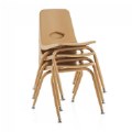 Alternate Image #4 of Factory Second Tapered Leg Stackable Chair - 15.5" Seat Height - Natural