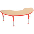Nature Color Husky 36x72 Half Moon Table 15-24" Adjustable Legs