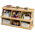 Stackable 2-Section Storage Bin Unit
