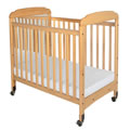 Serenity Compact Fixed-Side Clearview Crib with Mirror - Natural