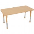 Nature Color Chunky 30" x 36" Table- 21-30" Adjustable Legs-Natural