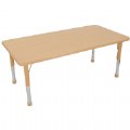 Nature Color Chunky 30" x 48" Table with 21" - 30" Adjustable Legs