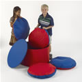 Storage Table and Floor Cushions