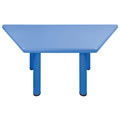 Trapezoid Plastic Table 48"L x 24"W/20" Legs - Blue
