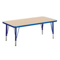 Nature Color 30x72 Rectangle Table 21-30" Adjustable Legs - Blue